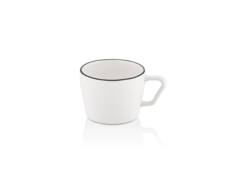 By Bone White Grey Porcelain Smooth Ambience Coffee Cups 110cc
