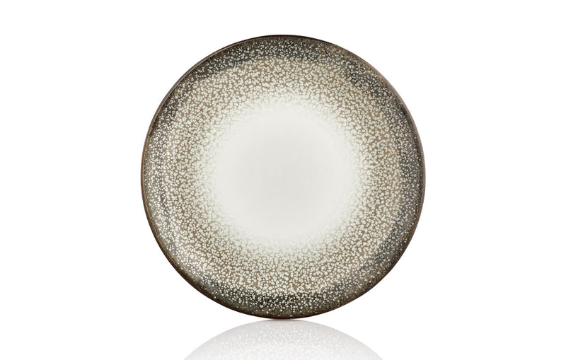 By Bone Green Patterned Porcelain Spazio Zest Flate Plate 21cm