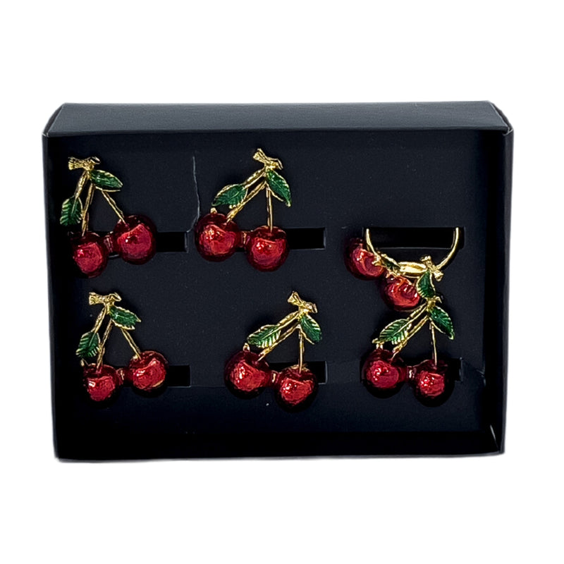 Iqey Home Cherry Gold Plated Metal Napkin Ring 6