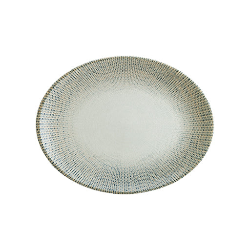 Bonna White Green Porcelain Sway Rectangular Plate 26cm