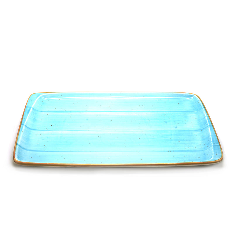 Bonna Turquise Porcelain Aqua Moove Recangular Plate 36x25cm