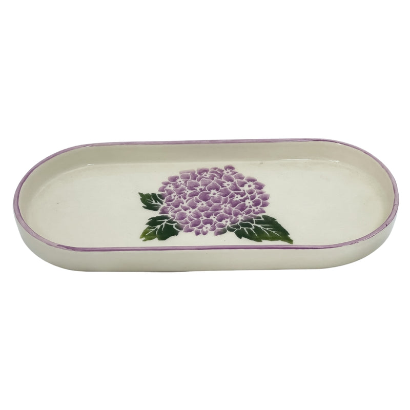 Balsa White Purple Porcelain Ortanca Flat Serving Plate