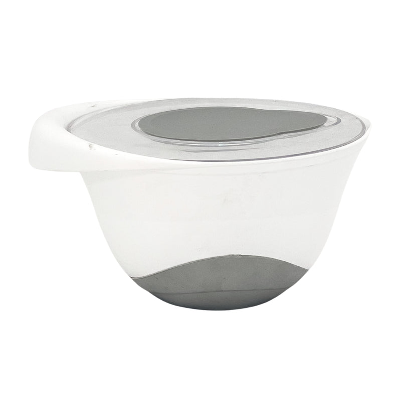 Excellent Home Grey / White Plastic Mixing Bowl With Lid 24cm