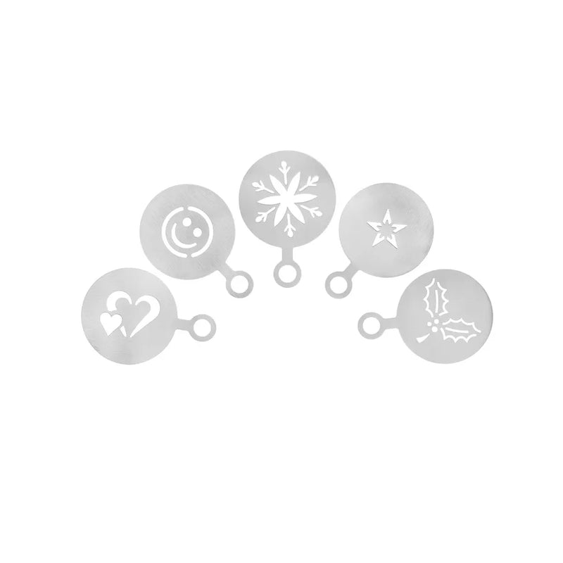 Karaca Silver Stainless Steel Latte Stencil Set Of 5