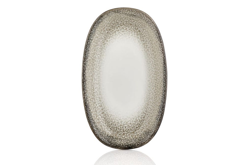 By Bone Green Stone Porcelain Spazio Zest Oval Plate 15cm