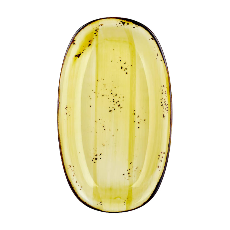 By Bone Yellow Porcelain Sun Zest Oval Plate 15cm