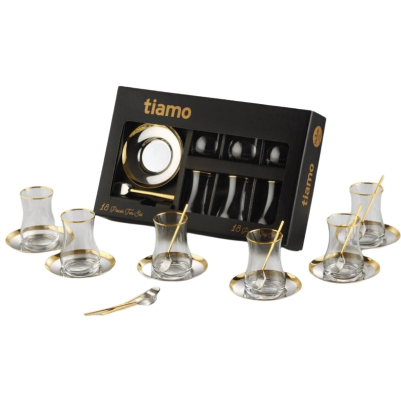 Islamoglu Tiamo Rio Gold Tea Set 18pcs