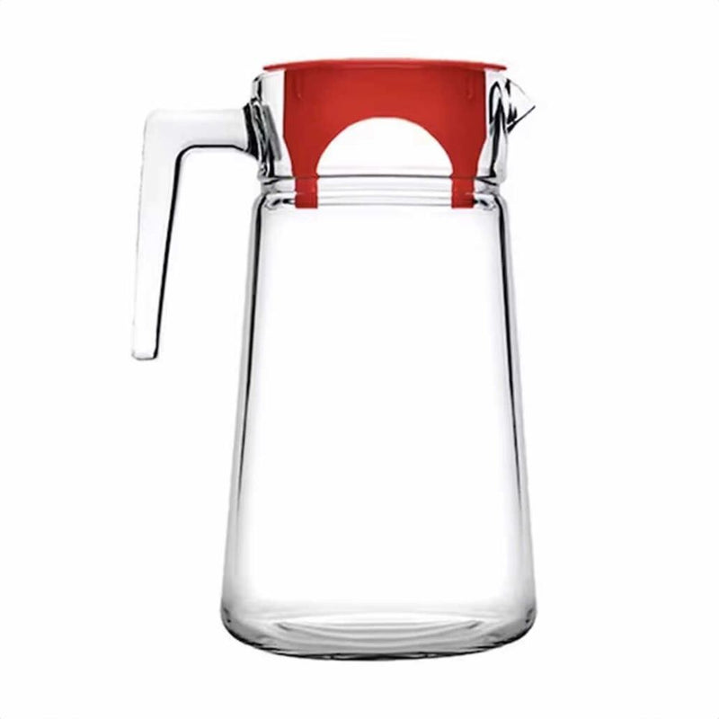 Pasabahce City Glass Jug with Red Lid 2000cc