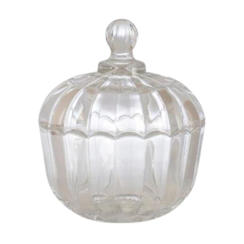 Deli Glassware Clear Glass Sugar Bowl With Lid