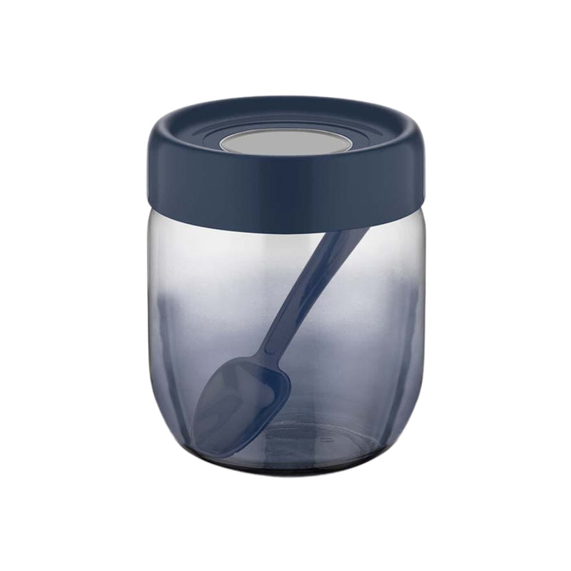 Qlux Indigo Glass Rainbow Jar With Plastic Lid 425cc