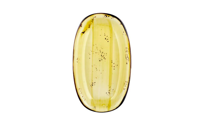 By Bone Yellow Porcelain Sun Zest Oval Plate 24cm