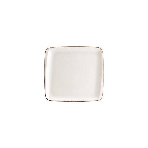 Bonna White/Brown Rims Porcelain Retro Moove Plate 27x25cm