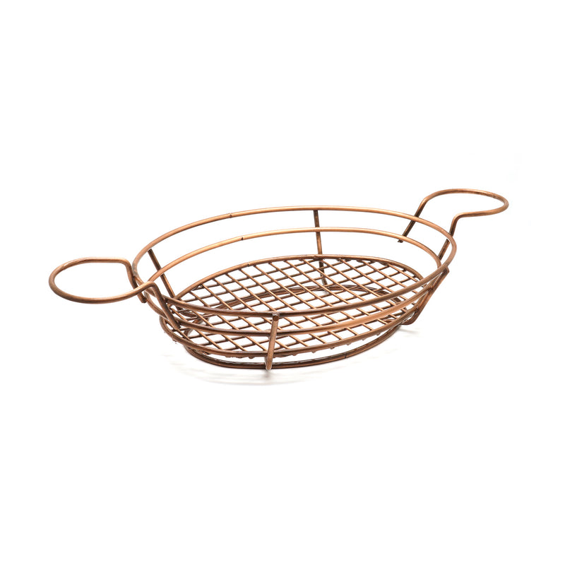Abm Bronz Steel Rustic Oval Serving Basket 25*18cm
