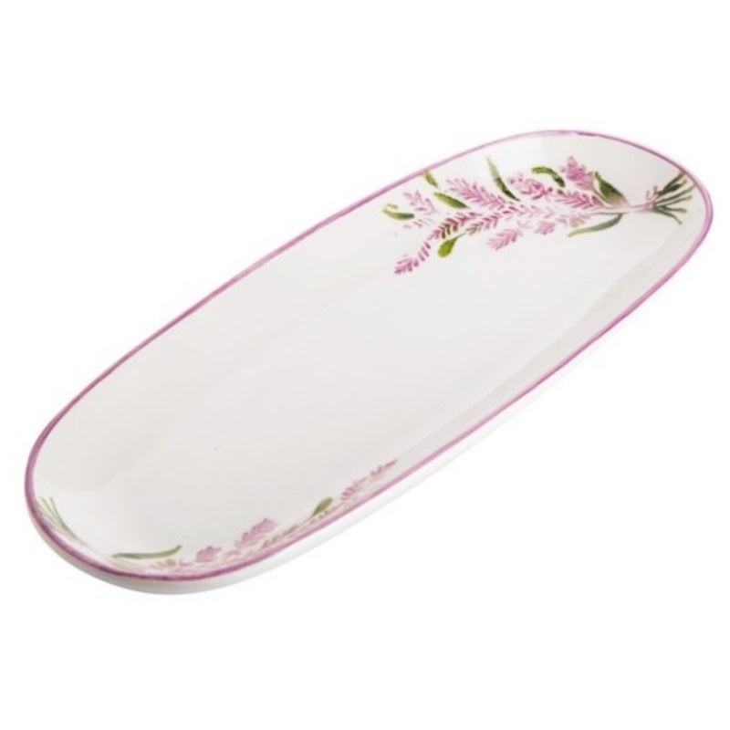 Balsa White Porcelain Lavender Long Boat Plate
