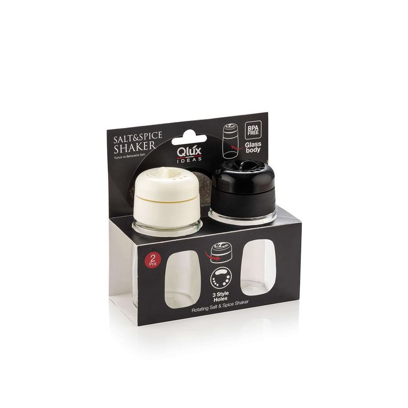 Qlux Glass Salt&Spice Shaker 2Pcs
