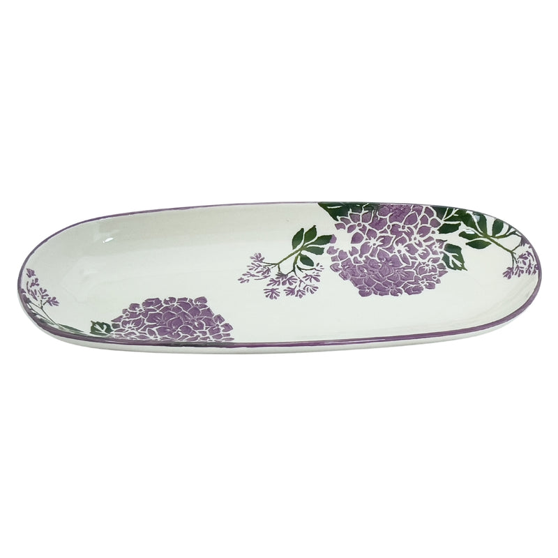 Balsa White Purple Porcelain Ortanca Oval Plate