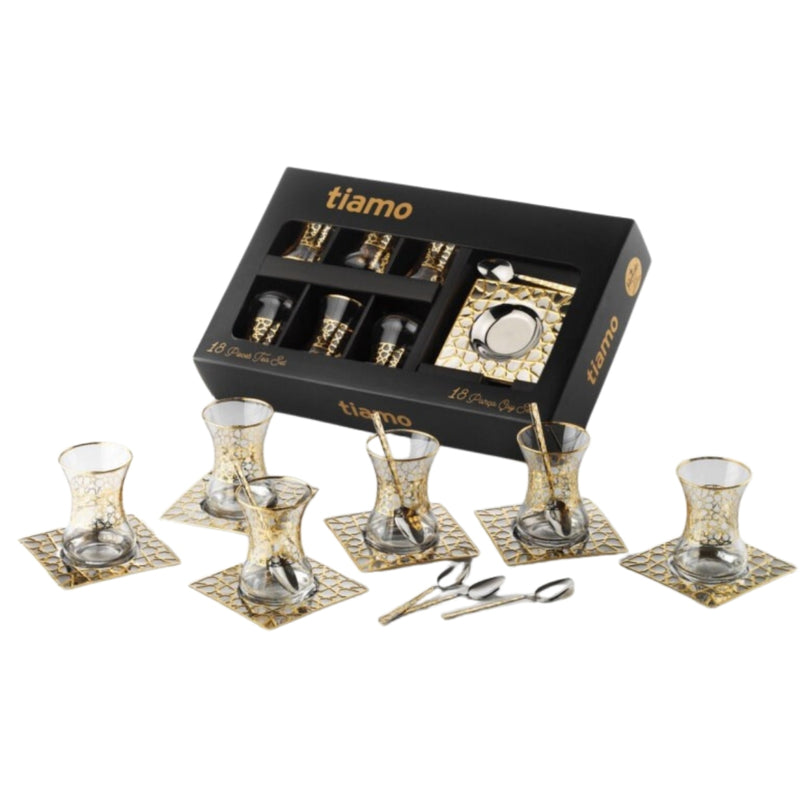 Islamoglu Tiamo Selcuklu Gold Tea Set 18pcs