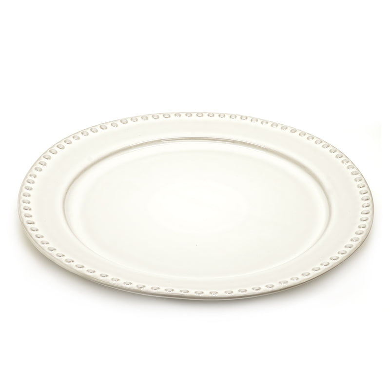 Jumbo White Grey Porcelain Lord Round Plate 30cm