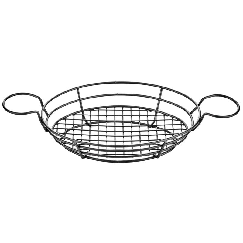 Abm Black Steel Rustic Oval Serving Basket 32*22*7cm