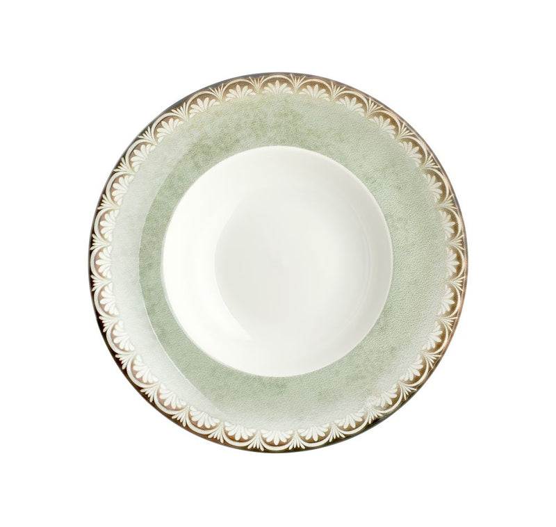 By Bone Green Stone Porcelain Roma Zest Deep Plate 27cm