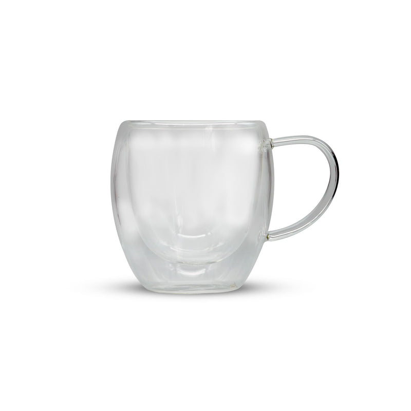Ipek Clear Glass Double Wall Mug With Handle 267ml