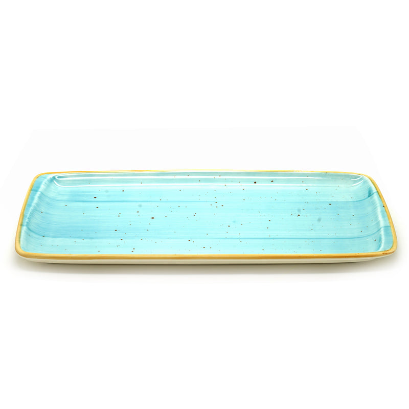 Bonna Turquoise Porcelain Aqua Moove Flat Plate 35cm