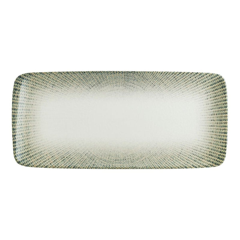 Bonna Green Patterned Porcelain Sway Rectangular Plate 35cm