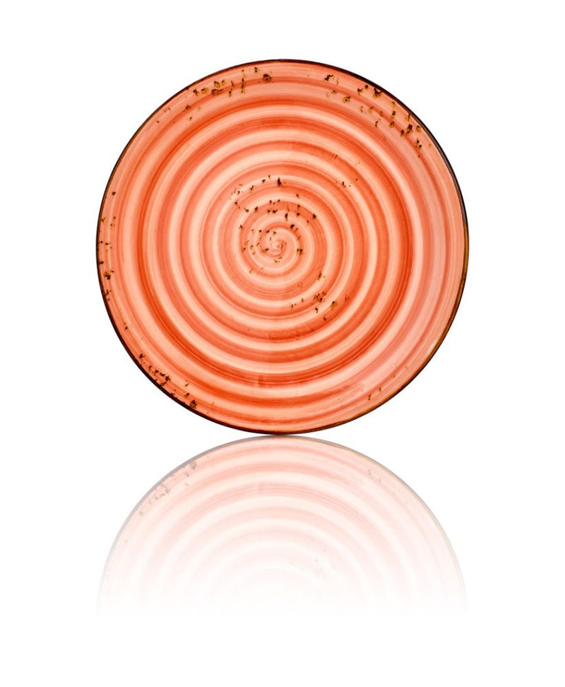 By Bone Orange Porcelain Laterita Flat Plate 25cm