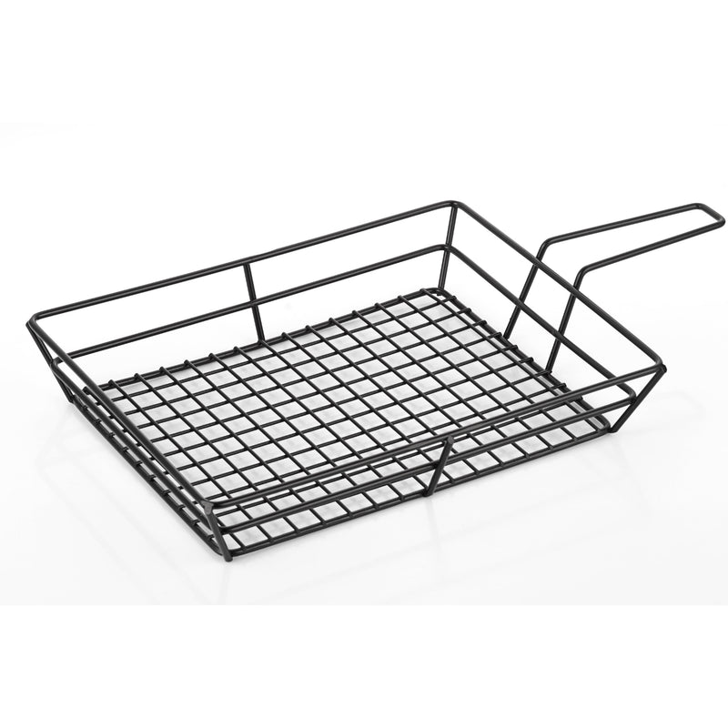 Abm Black Steel Rectangular Serving Basket With Handle 28*22cm