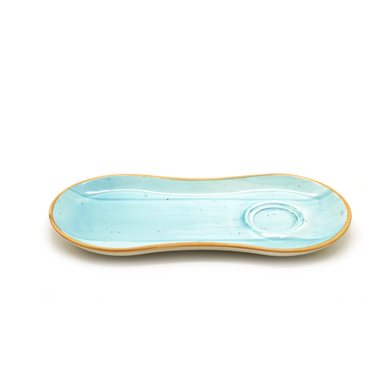 Bonna Turquoise Porcelain Aqua Breakfast Plate 25x12cm