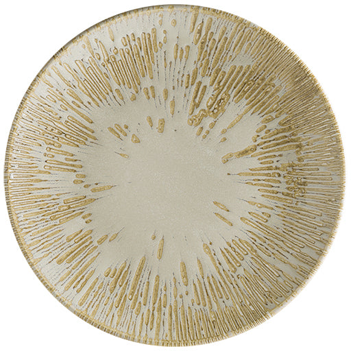 Bonna Cream Porcelain Sand Snell Gourmet Round Flat Plate 23cm