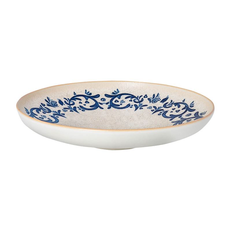 Bonna Cream Blue Porcelain Viento Pasta Plate 28cm