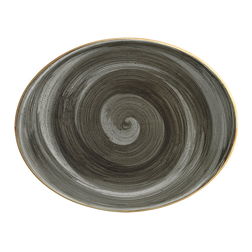 Bonna Grey Porcelain Space Oval Plate 36cm