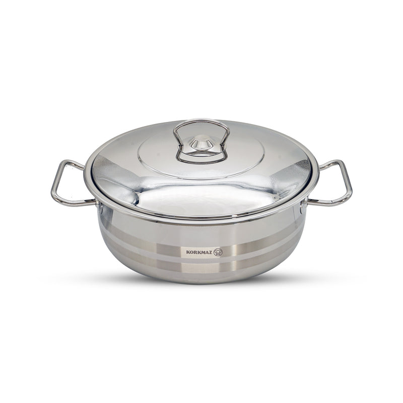 Kormaz Silver Steel Astra Casserole 16x10cm