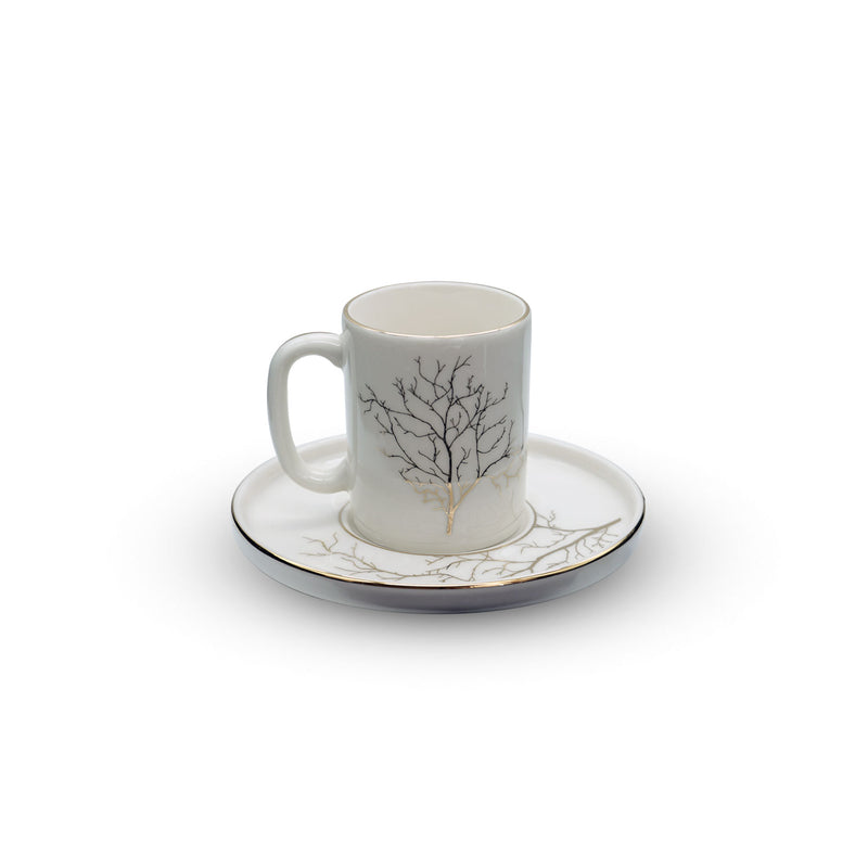 Kutahya White Porcelain Turkish Coffee Set 12pcs