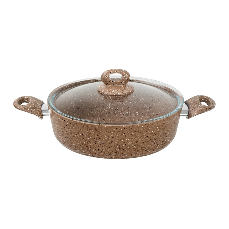 Alkar Cream Granite Ezme Pot With Lid 24cm