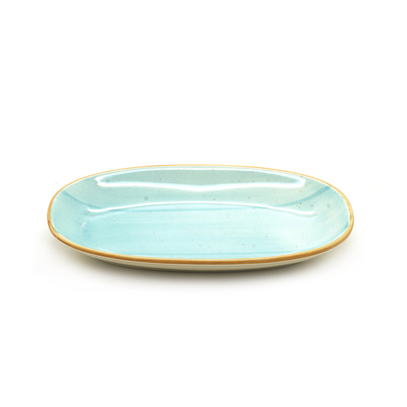 Bonna Turquoise Porcelain Aqua Oval Plate 24cm