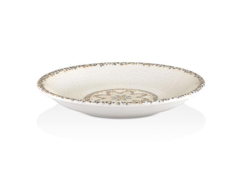By Bone White Green Porcelain Tessera Zest Deep Plate 21cm
