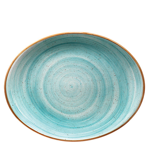 Bonna Turquoise Porcelain Aqua Oval Plate 31cm