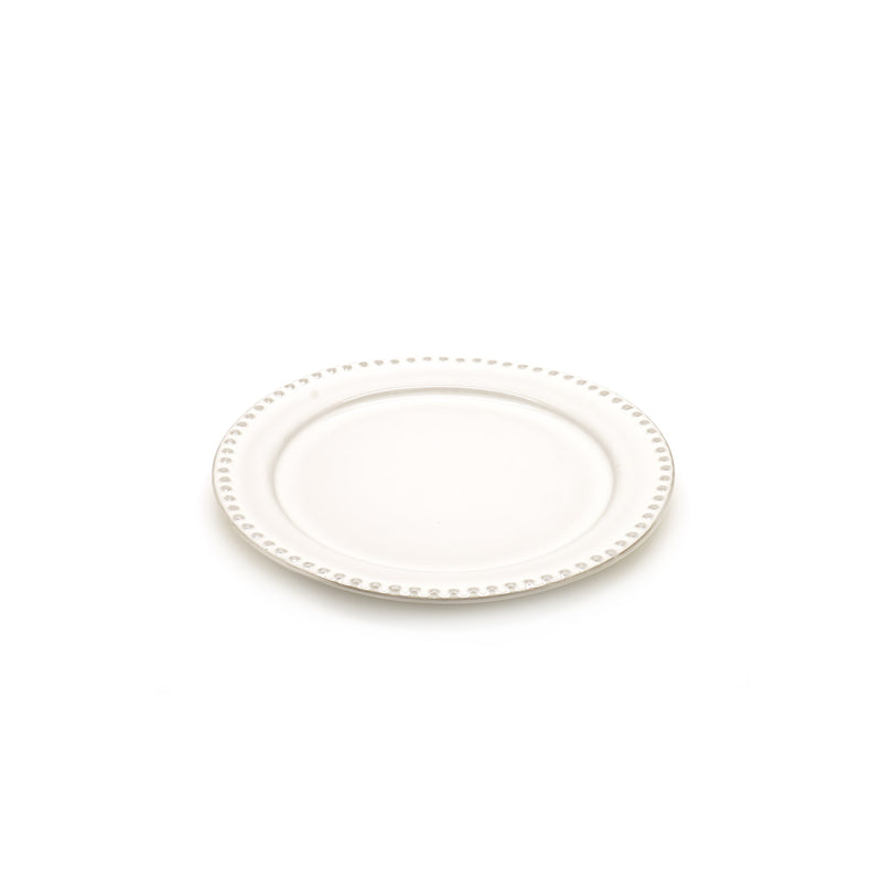 Jumbo White Grey Porcelain Lord Round Plate 17cm