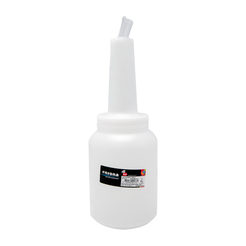 Bora White Plastic Corona Sauce/Syrup Dispenser 2000cc