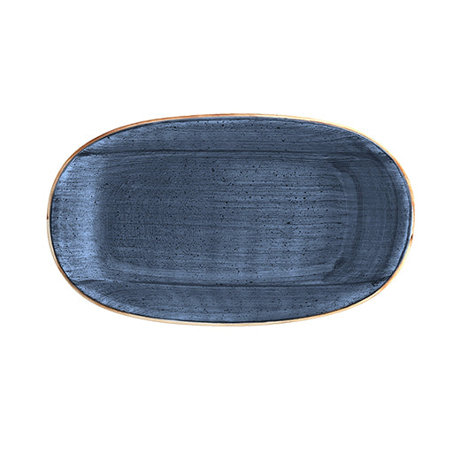 Bonna Blue Stone Porcelain Dusk Oval Plate 15cm