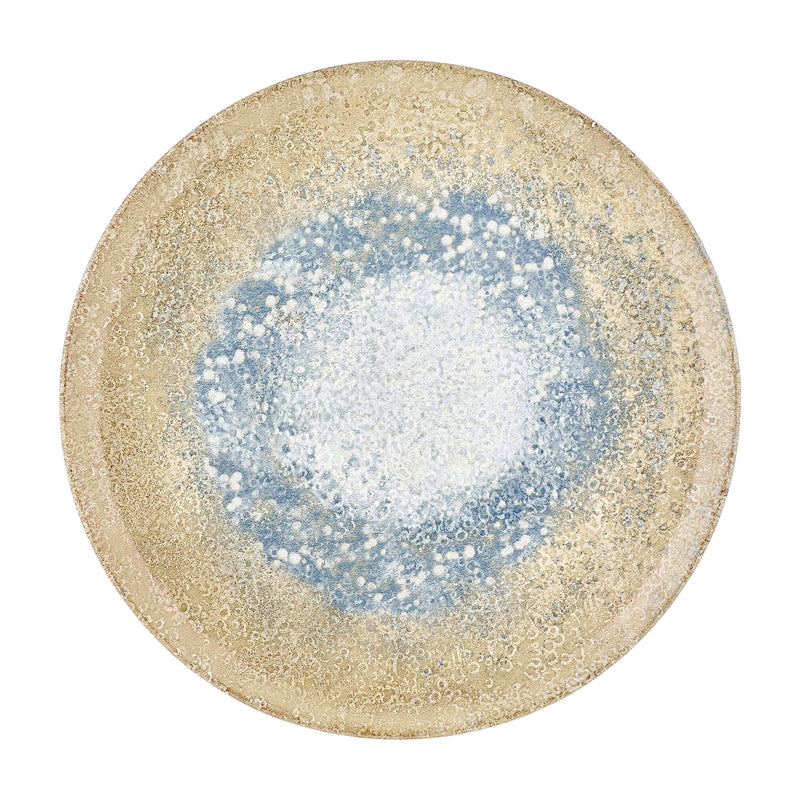 By Bone Blue Stone Porcelain Smooth Flat Plate 22cm