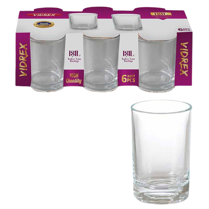 Vidrex Clear Glass Isil Mini Water Glass Set Of 6