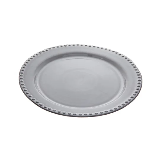 Jumbo White Grey Porcelain Lord Round Plate 27cm