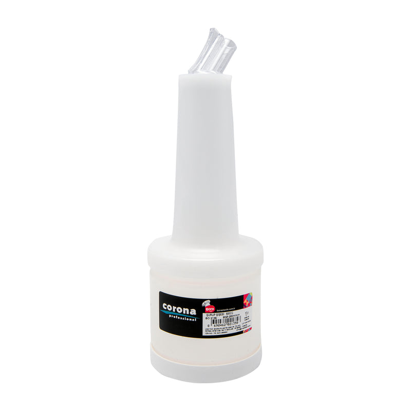 Bora White Plastic Corona Sauce/Syrup Dispenser 500cc