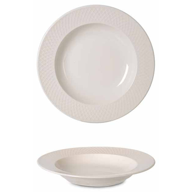 Ipek White Porcelain Deep Plate 21cm