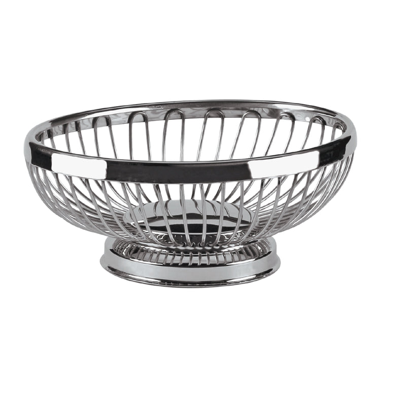 Abm Silver Steel Oval Bread/Fruid Basket 25*18*9