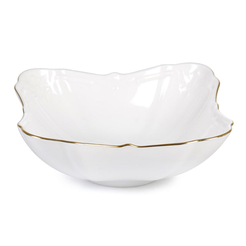 Ipek White Gold Porcelain Square Salad Dish 11cm