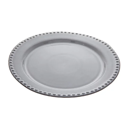 Jumbo White Grey Porcelain Lord Oval Plate 24cm